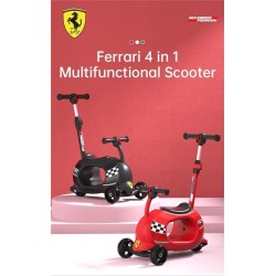 FERRARI 4v1 TWIST SCOOTER FXK92-1 multifunkční koloběžka černá, červená